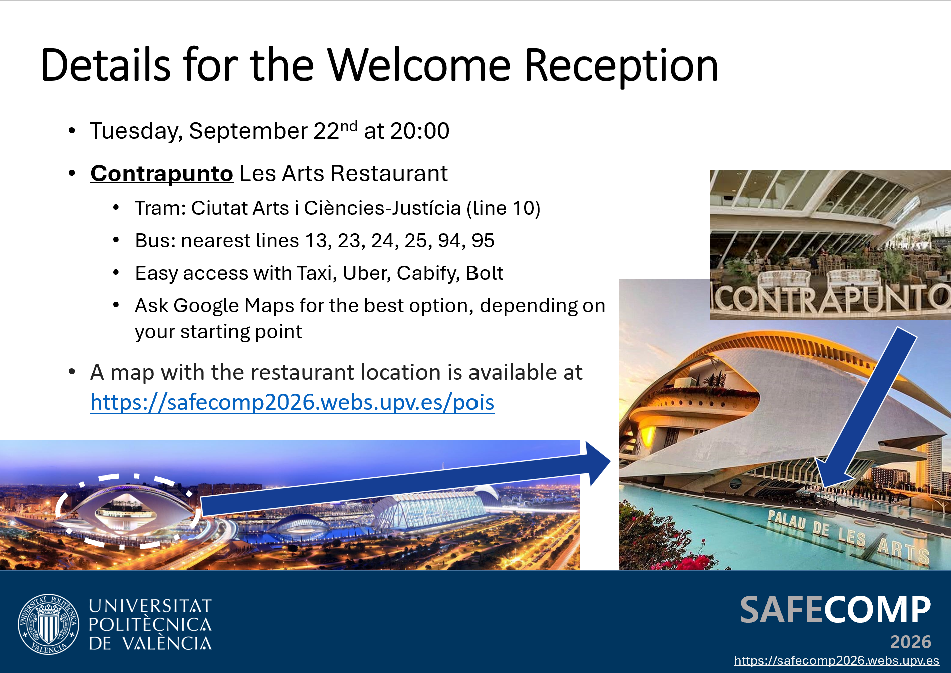 Welcome Reception Details